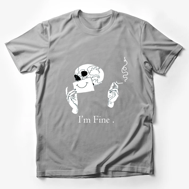 Skull with a Smile and Cigarette Male T-Shirt