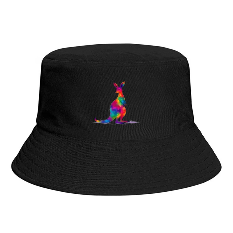 Rainbow Watercolor Kangaroo Art Bucket Hat