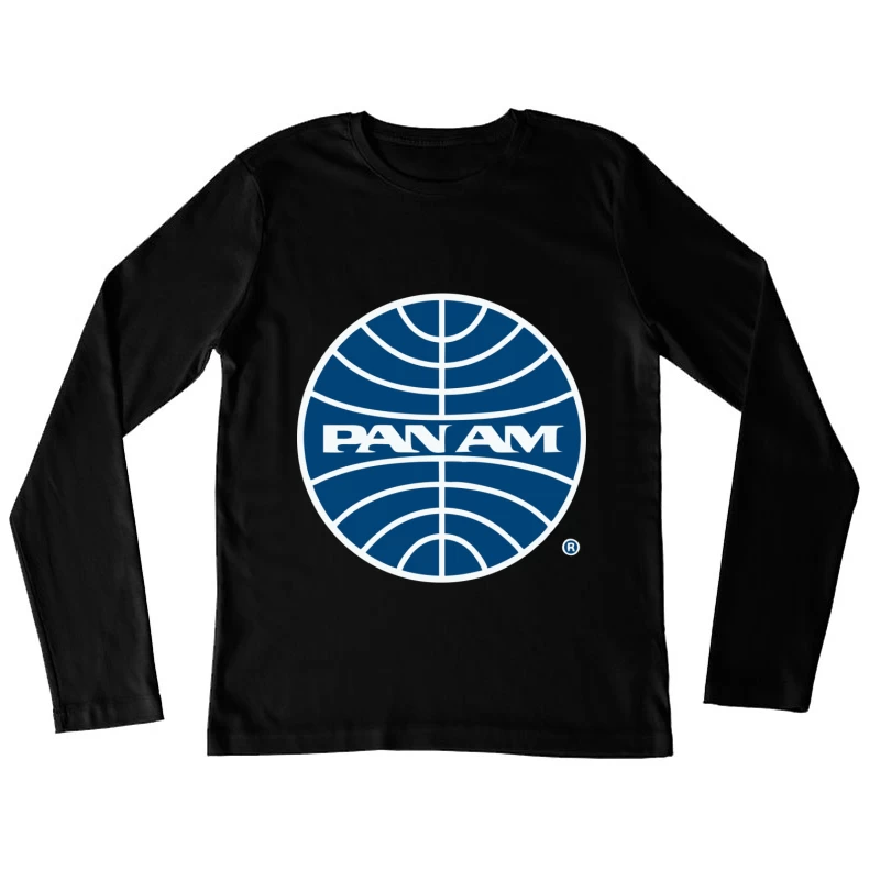 Pan Am Mid 1950s Globe Inverted Female Long Sleeve T-Shirt