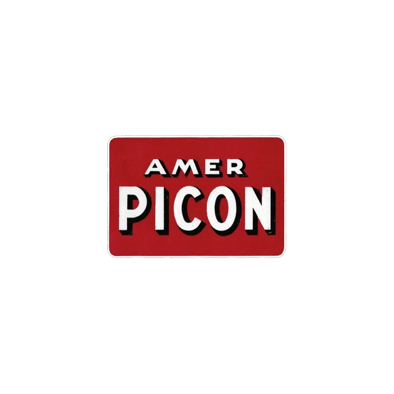 Vintage Amer Picon Logo Typography on Red Background Coffee Mug