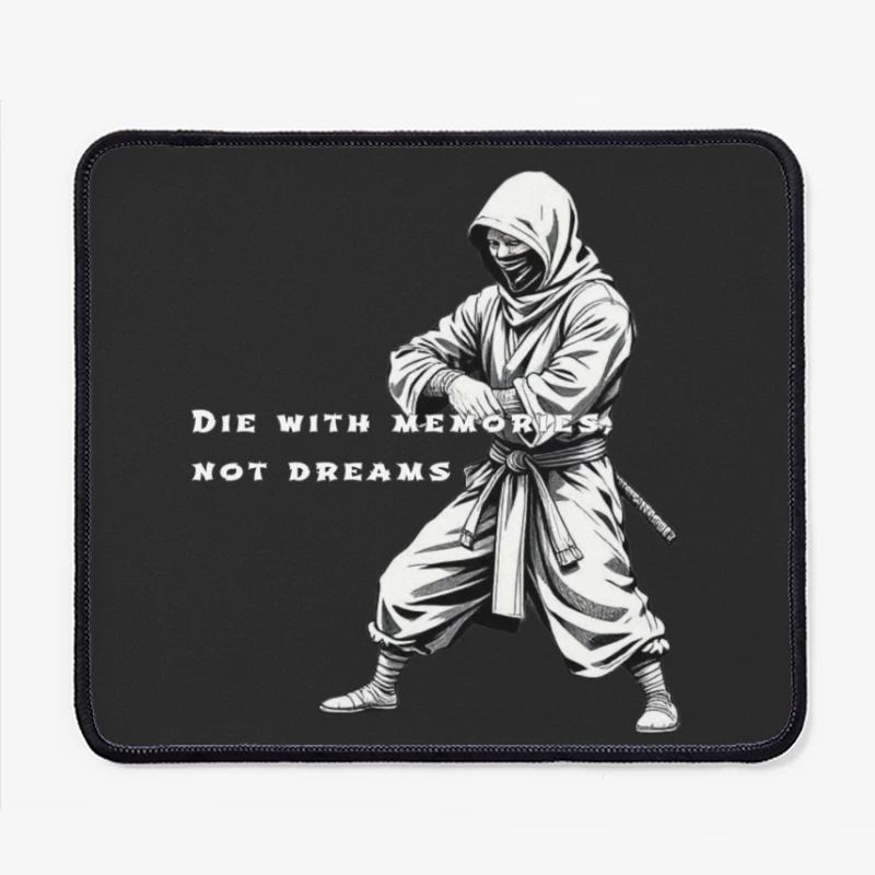 Artistic Ninja Warrior with Motivational Quote Mouse Pad