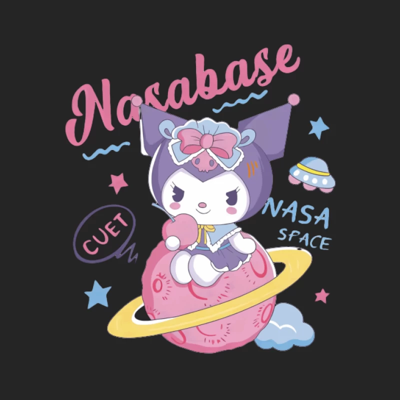 Kawaii Kuromi im Weltraum Herren Pullover Sweatshirt
