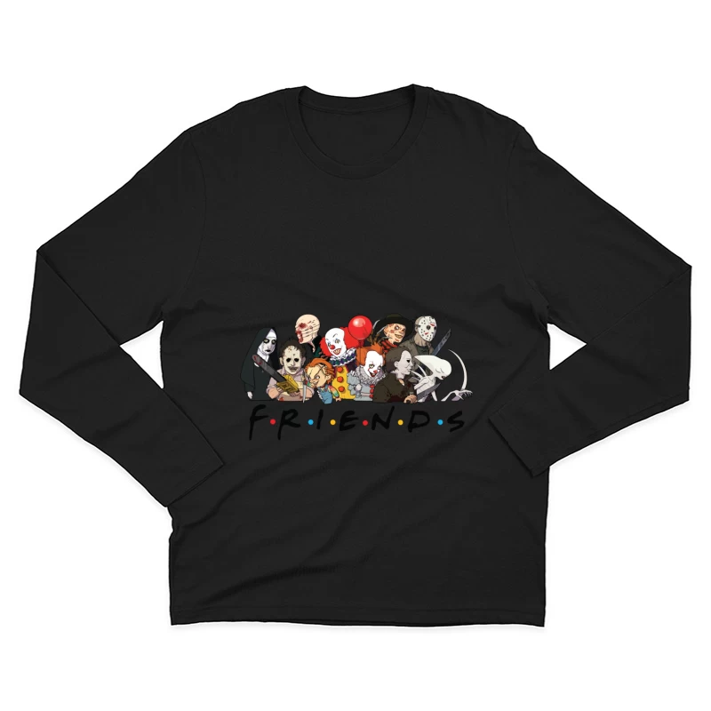 Horror Characters Parodying Friends Male Long Sleeve T-Shirt