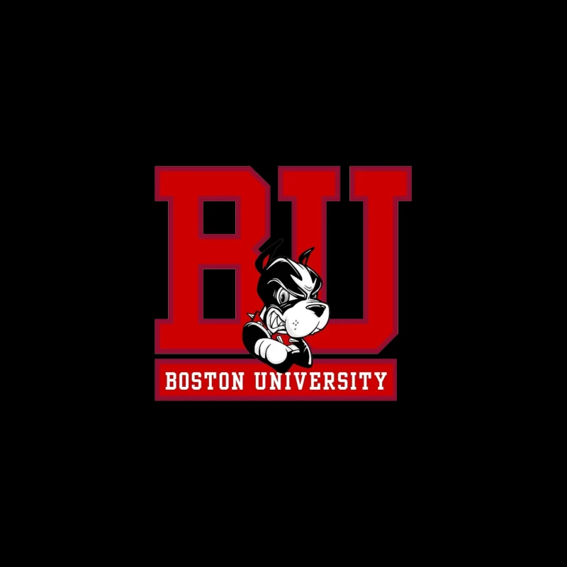 Boston University Logo with Terrier Mascot Travel Mug