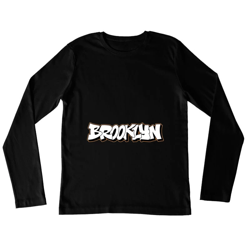 Brooklyn Graffiti-Schriftzug Damen Langarm T-Shirt
