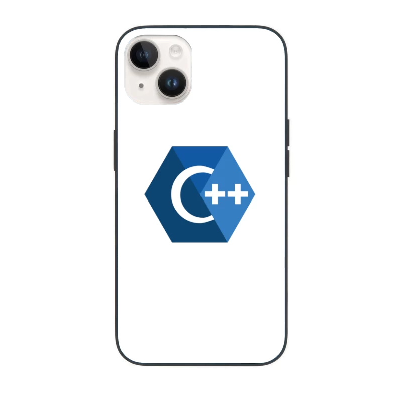 C++ Programming Language Logo in Blue Hexagon Design iPhone Case