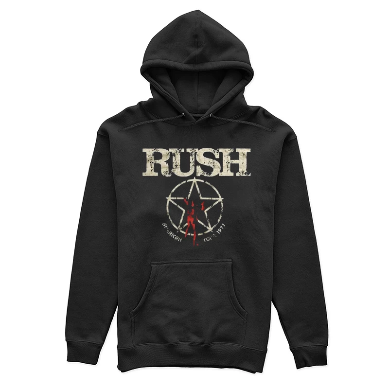 Rush Band Vintage Logo with Pentagram Star Design Female Pullover Hoodie