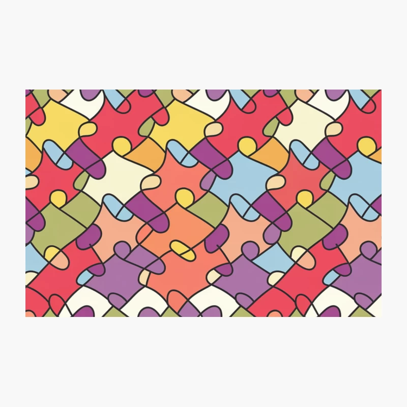 Colorful Jigsaw Puzzle Pattern: Abstract Geometric Design Travel Mug