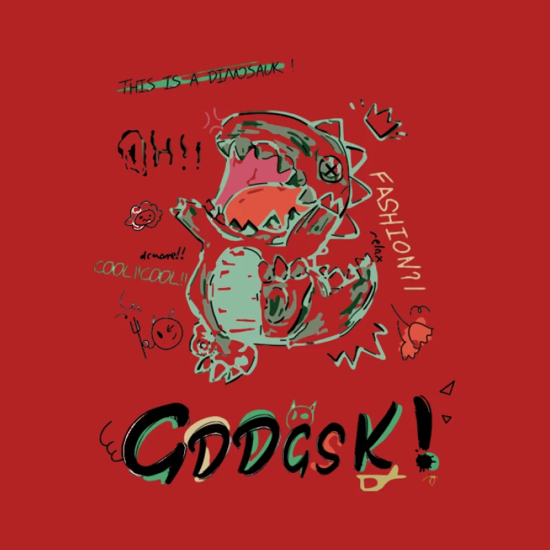 Modischer Dinosaurier mit Krone und Text Herren T-Shirt