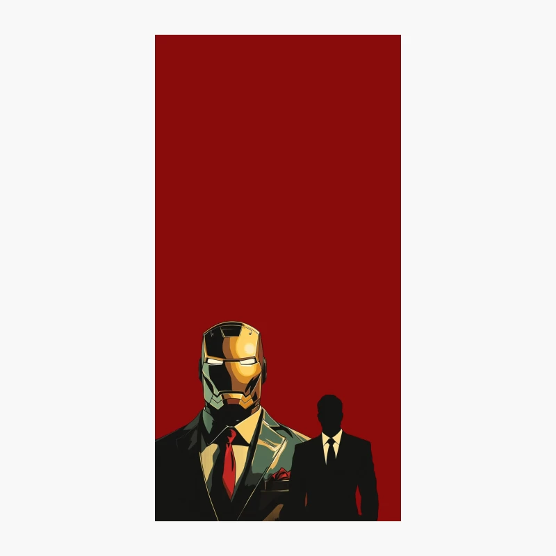Iron Man: Superhero in Business Attire with Shadowy Companion iPhone Case