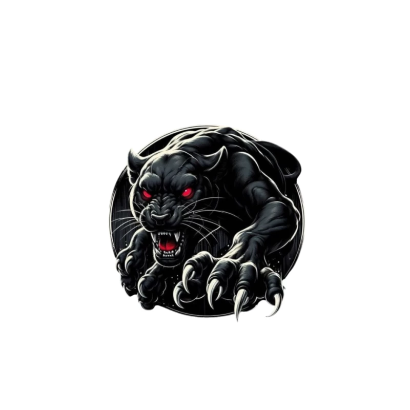 Fierce Black Panther Illustration Pin