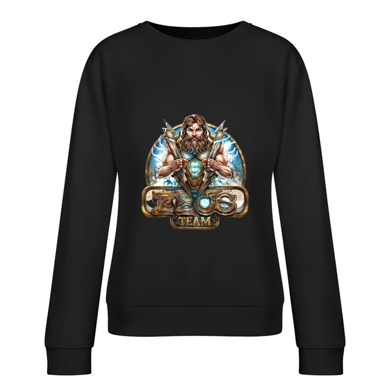 Zeus Team Logo Design Female Pullover Sweatshirt