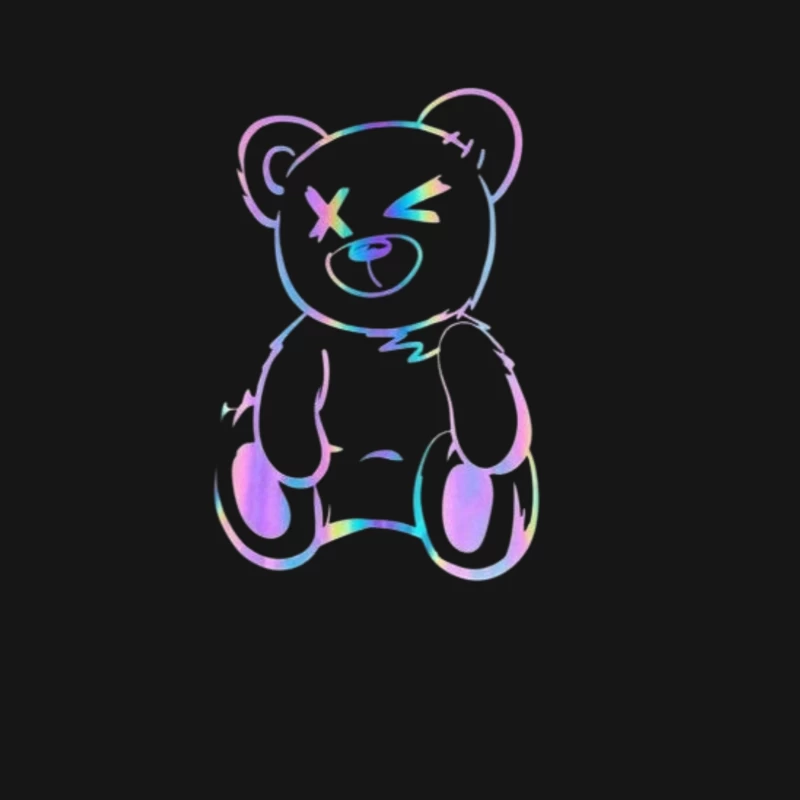 Colorful Cartoon Teddy Bear Illustration Male Long Sleeve T-Shirt