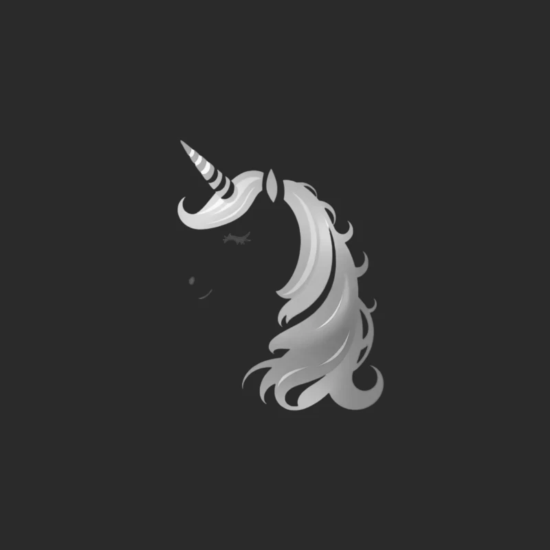 Minimalist Grayscale Unicorn Fantasy Illustration Baseball Cap