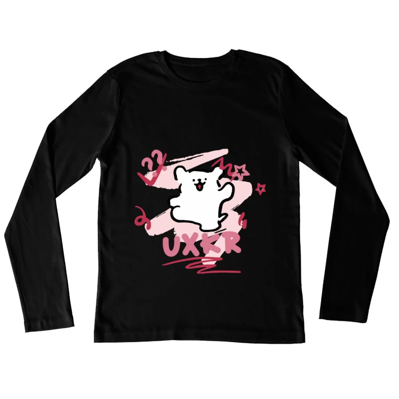 Niedlicher Bär mit Sternen Damen Langarm T-Shirt
