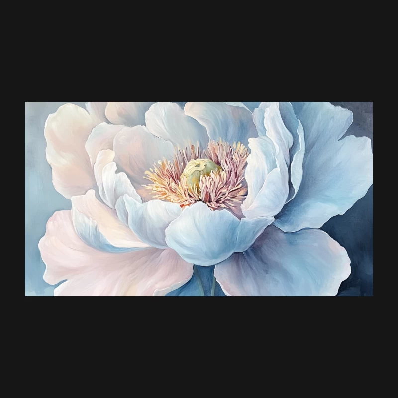 Delicate Pastel Peony: A Botanical Masterpiece Desk Mat