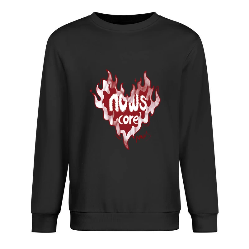 Flammendes Herzdesign mit Text Herren Pullover Sweatshirt