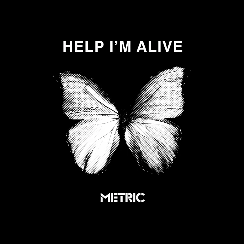 Metric Help I'm Alive Butterfly Throw Pillow