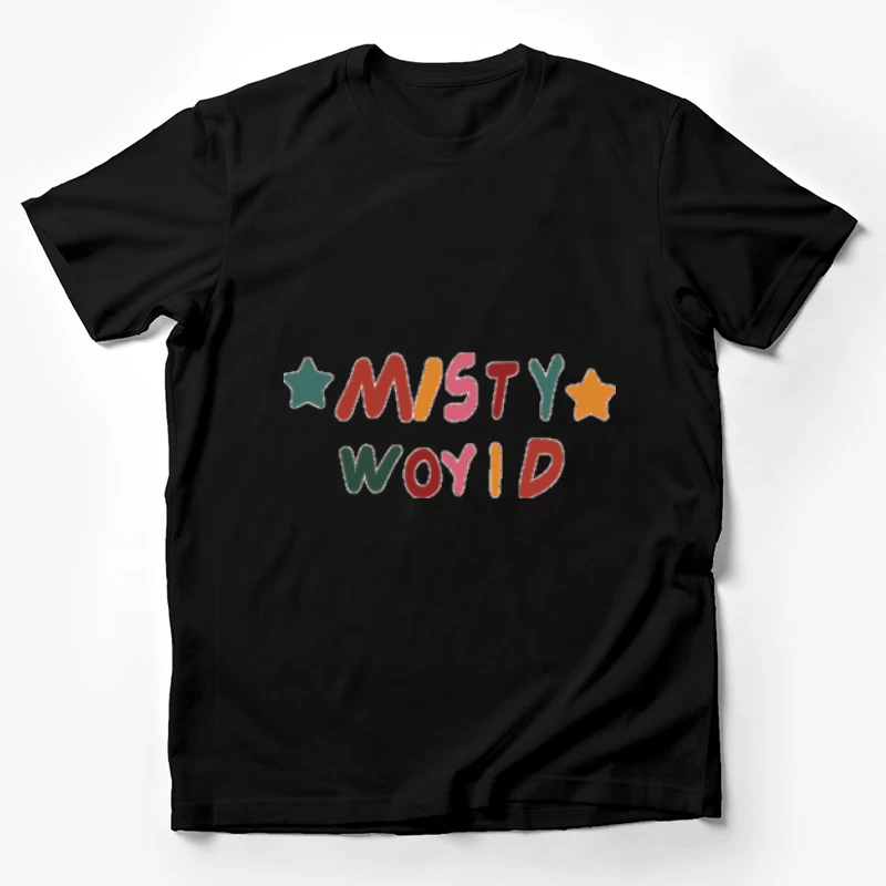Bunter Schriftzug mit Sternen Herren T-Shirt