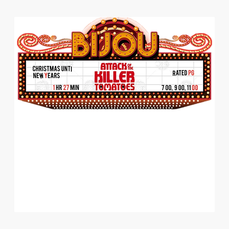 Attack of the Killer Tomatoes Marquee Throw Pillow