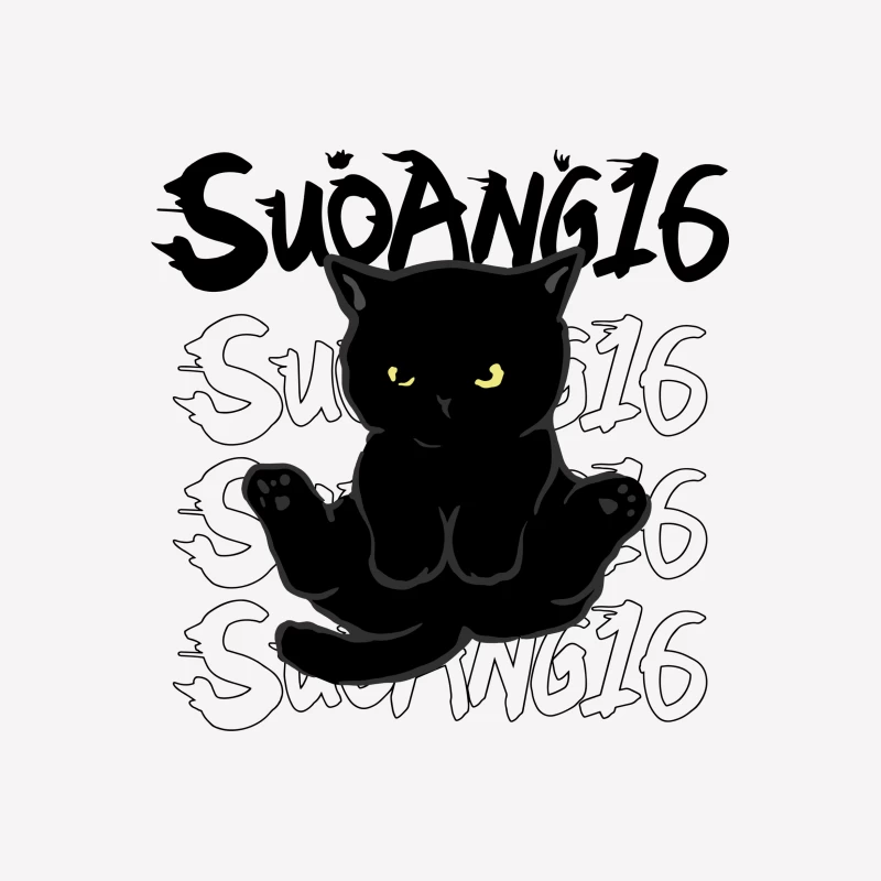 Niedliche schwarze Katze Illustration Damen T-Shirt