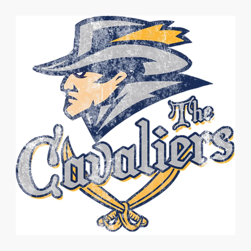 Vintage Cavaliers Basketball Team Logo with Mascot Pin