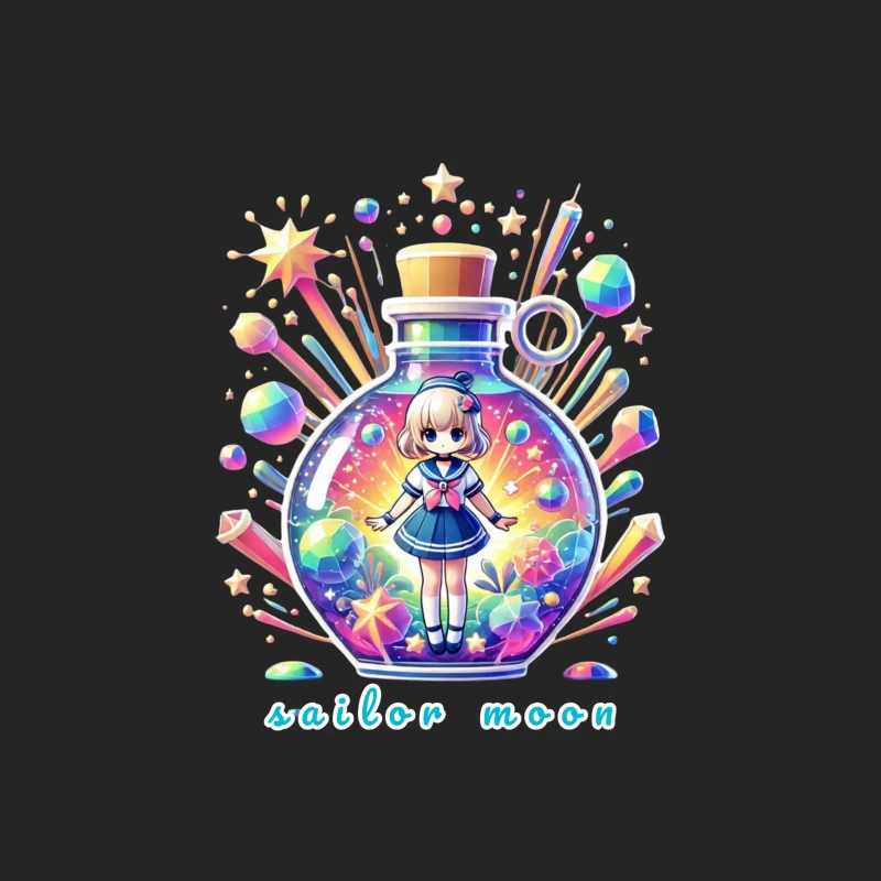 Magical Chibi Sailor in Rainbow Crystal Bottle Female Pullover Sweatshirt