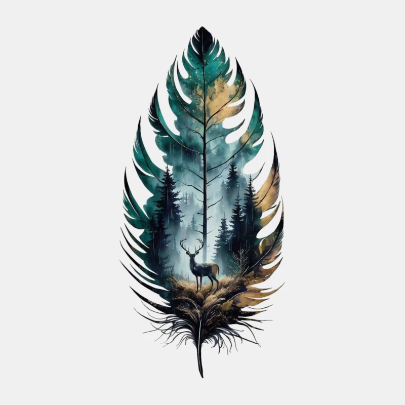 Nature-Inspired Art with Deer and Forest Male Tank Top