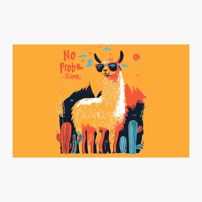 Cool Llama's Desert Adventure: No Prob-llama! Travel Mug