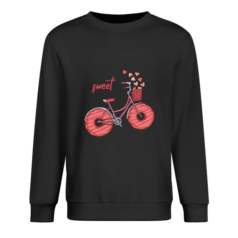 Süßes Abenteuer mit Fahrrad und Donuts Herren Pullover Sweatshirt