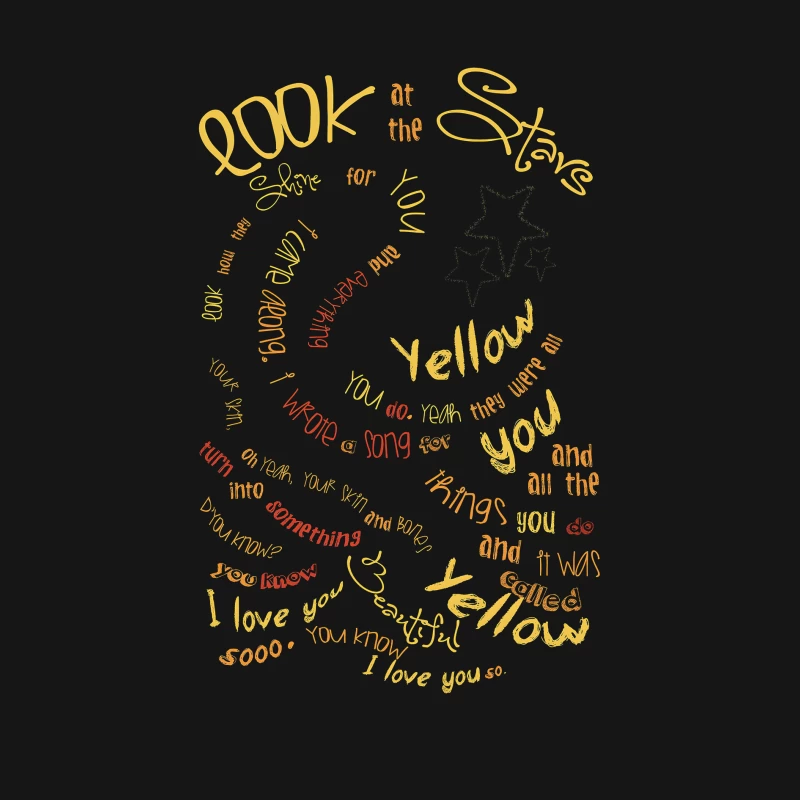 Coldplay Yellow Lyrics Male Long Sleeve T-Shirt