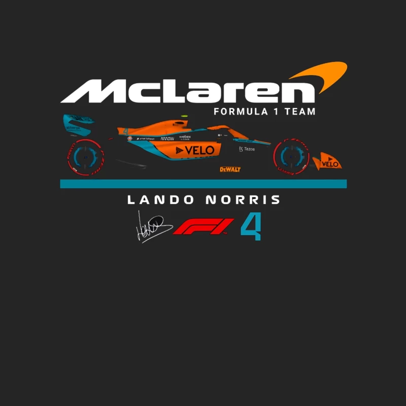 McLaren Formula 1 Racing Car #4 with Gulf-Inspired Livery Male Pullover Sweatshirt