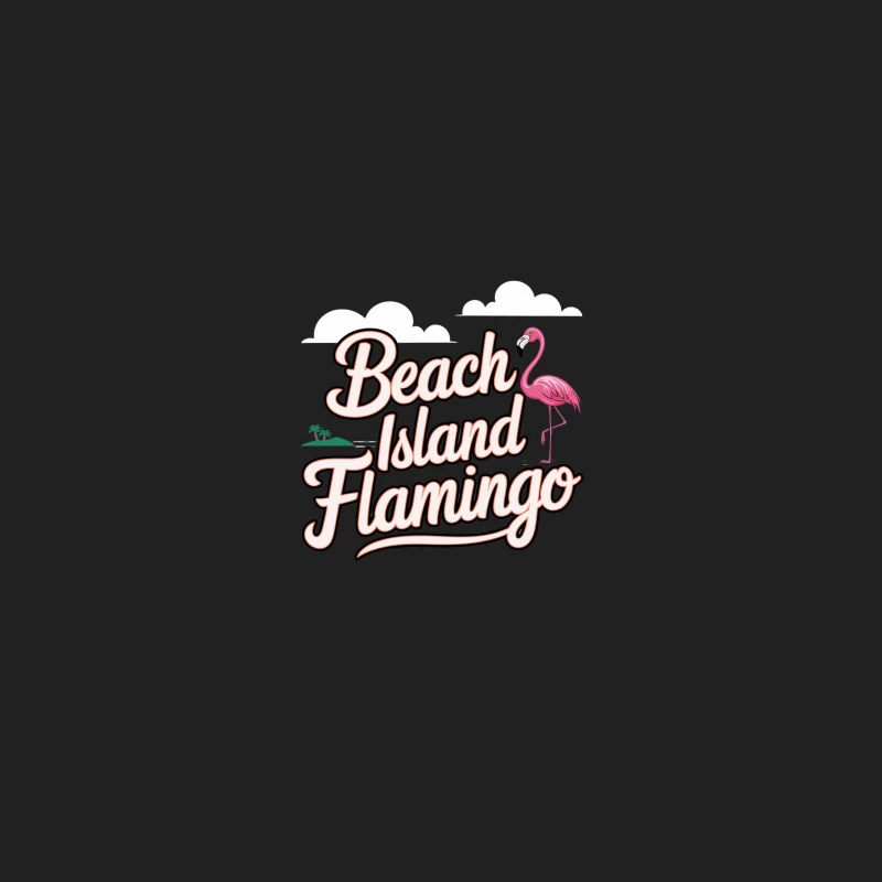 Tropical Beach Island Flamingo Logo Design Bucket Hat