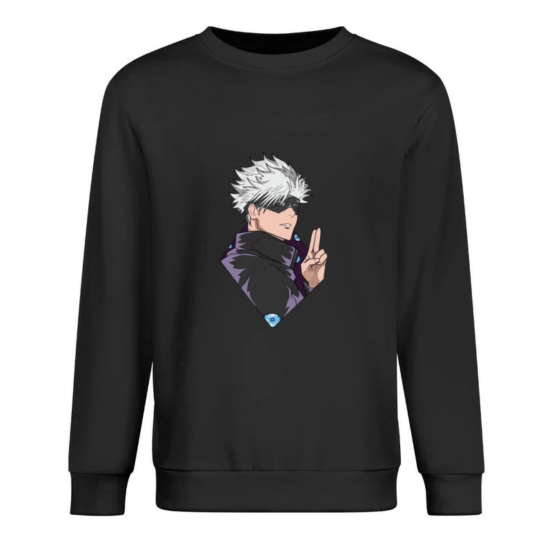 Animecharakter mit weißen Haaren Herren Pullover Sweatshirt