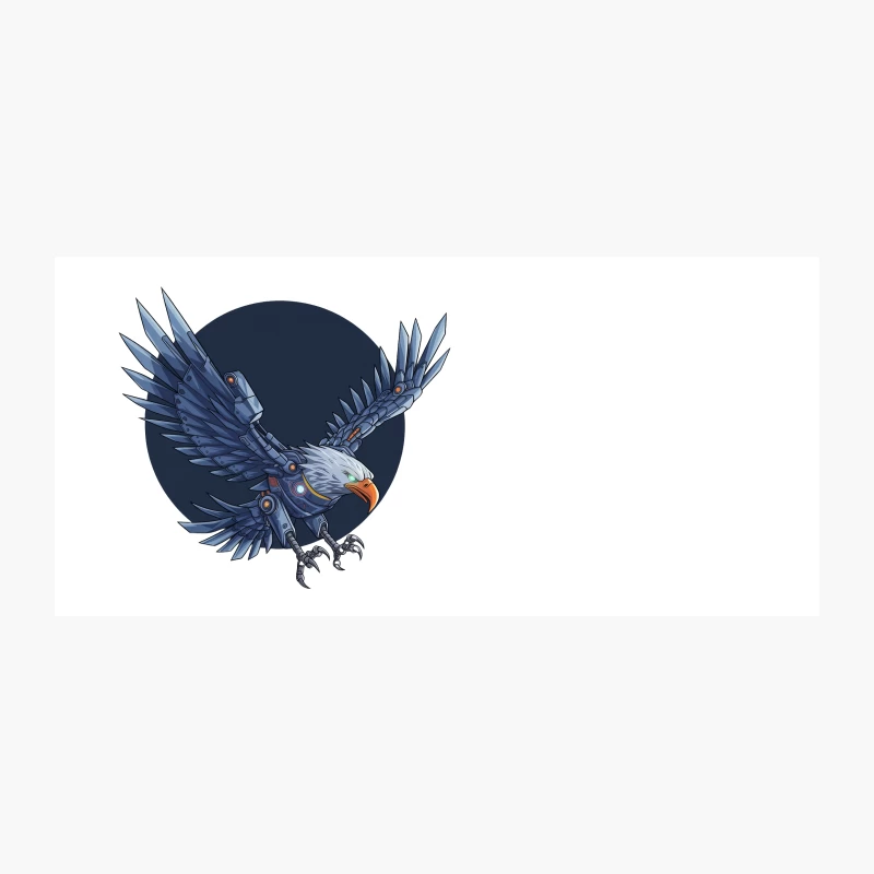 Mechanical Eagle: A Futuristic Robotic Bird in Digital Art Coffee Mug