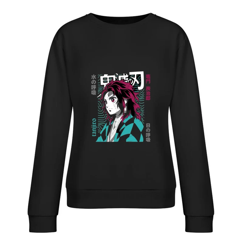 Kämpfer mit Schwert und Wellenmuster Damen Pullover Sweatshirt
