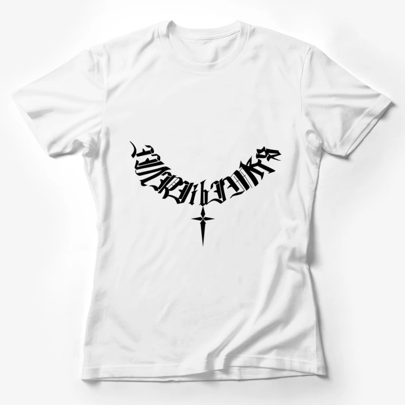 Gotischer Schriftzug mit Dolch Damen T-Shirt