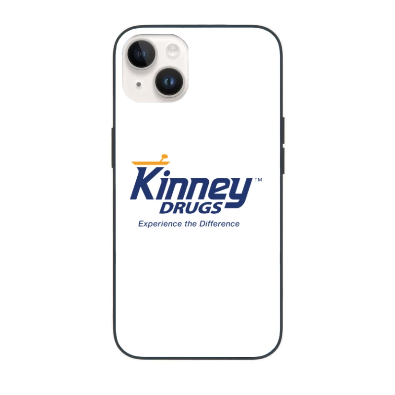 Kinney Drugs Pharmacy Logo with Blue Text and Orange Accent iPhone Case