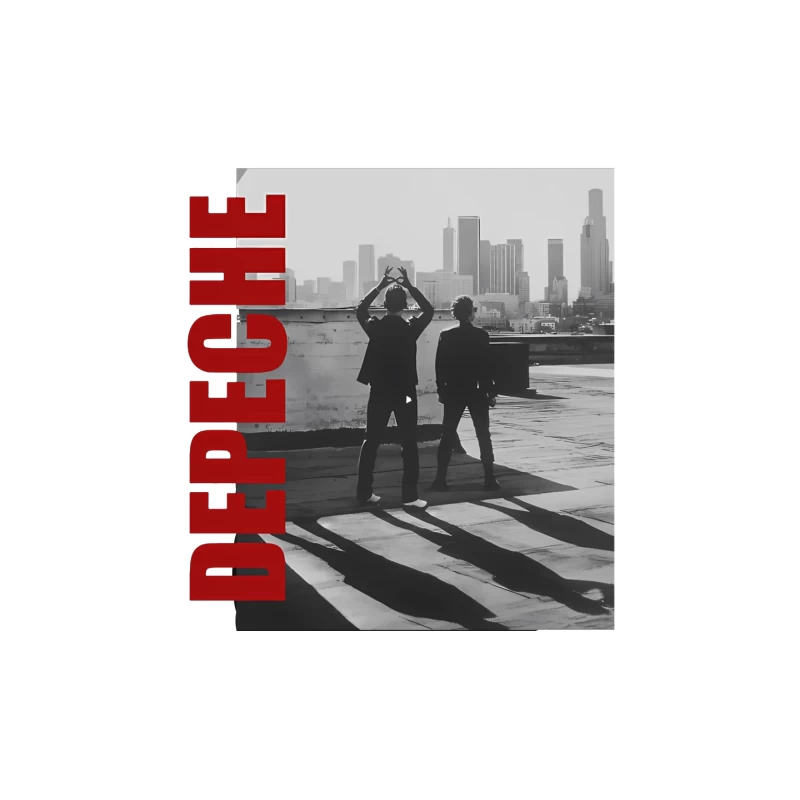 Depeche Mode Silhouettes Against City Skyline Mouse Pad