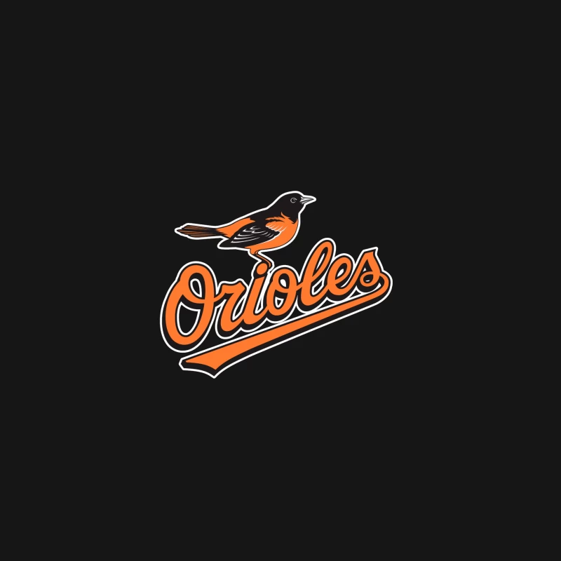 Baltimore Orioles MLB Baseball Team Logo with Orange Bird Mascot Female Long Sleeve T-Shirt