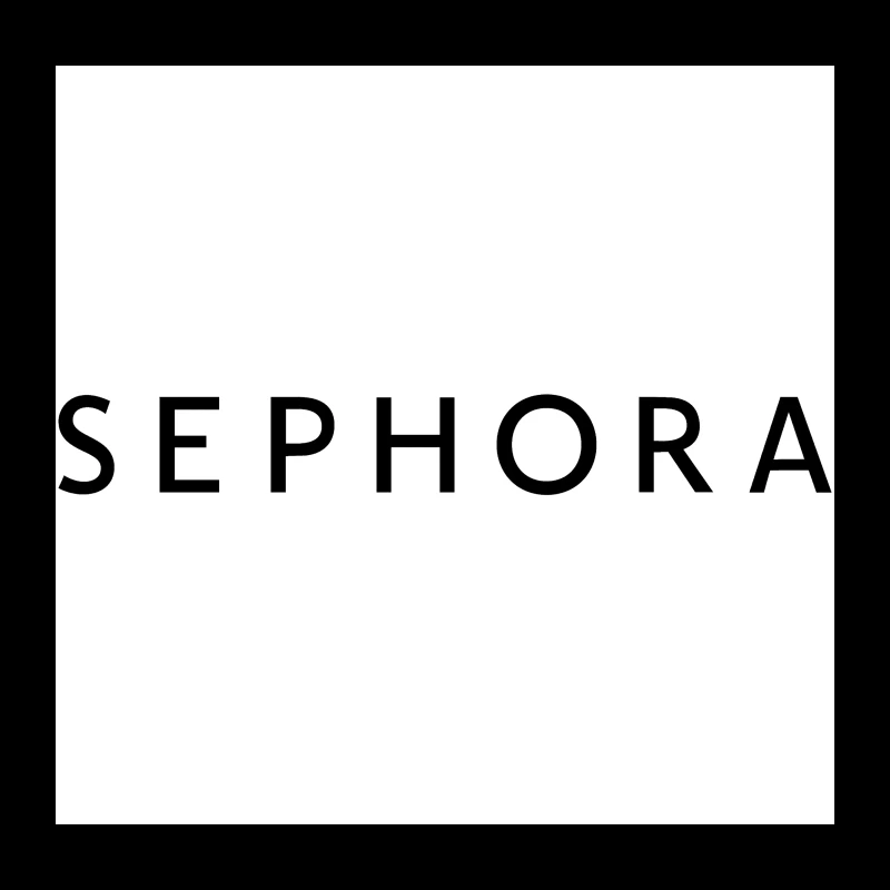 Sephora Black and White Corporate Logo Throw Pillow