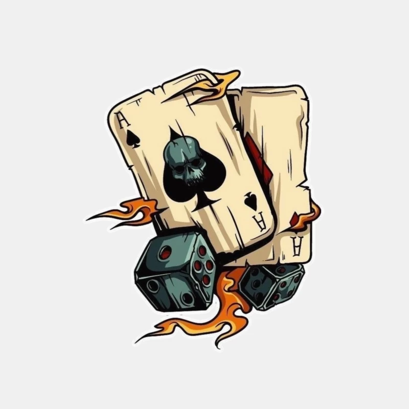 Skull and Playing Cards with Dice Male Tank Top