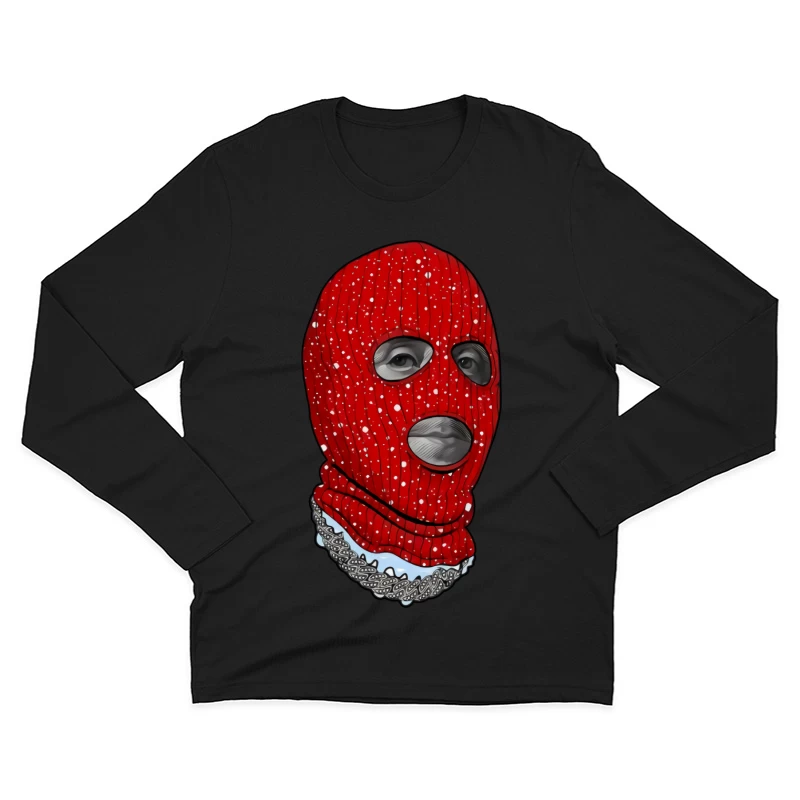 Rotes Skimützenporträt Herren Langarm T-Shirt