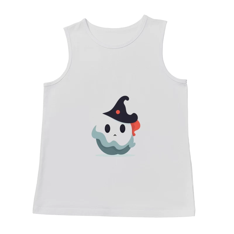 Cute Cartoon Ghost with Witch Hat Male Tank Top