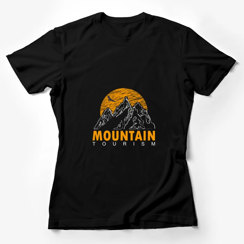 Berg Tourismus Logo mit Sonnenuntergang Damen T-Shirt