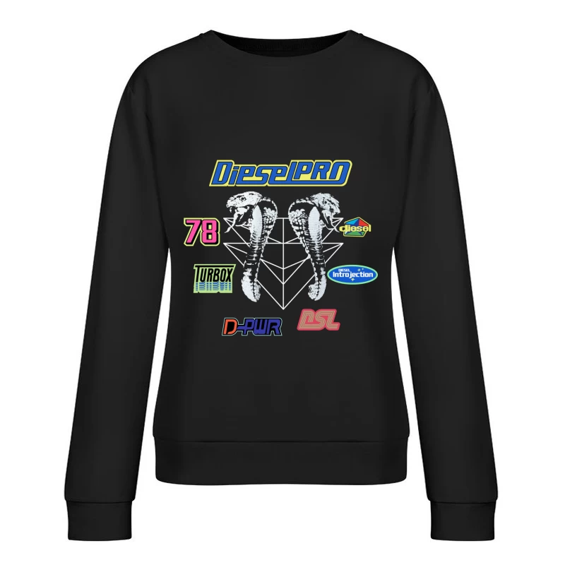 Sportliches Cobramotors Design mit Logos Damen Pullover Sweatshirt