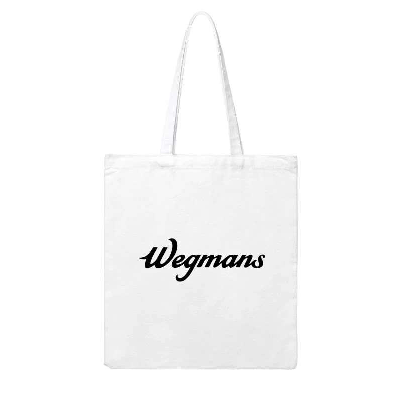 Wegmans Supermarket Chain Logo in Black Script Font Cotton Tote Bag