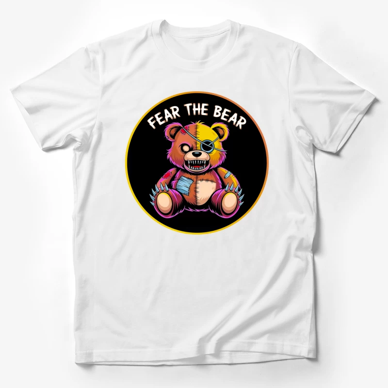 Scary Stitched Teddy Bear  "Fear The Bear" Male T-Shirt