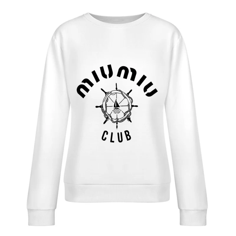 Seemannschaftsclub-Logo mit Steuerrad Damen Pullover Sweatshirt