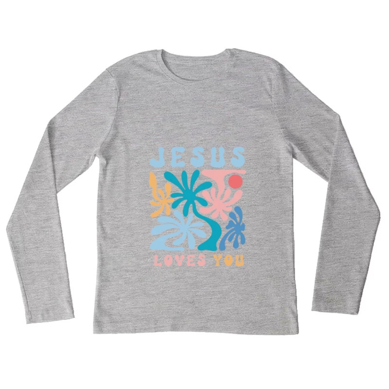 Design coloré avec message spirituel Femme Manches Longues T-Shirt